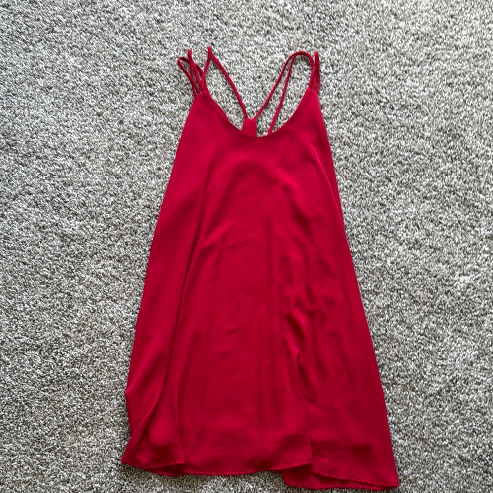 Blue Rain Red Mini Dress